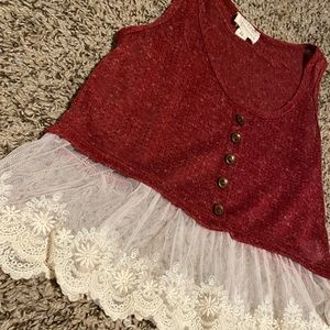 Lace trimmed Tank